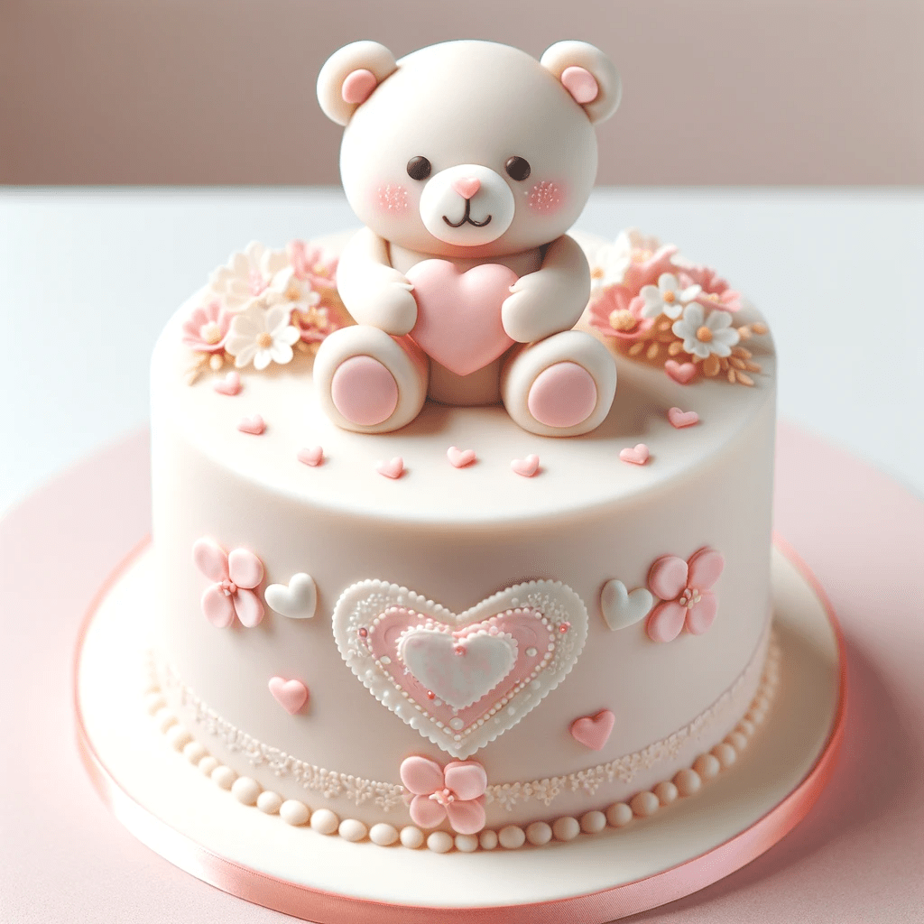 کیک خرسی ولنتاین